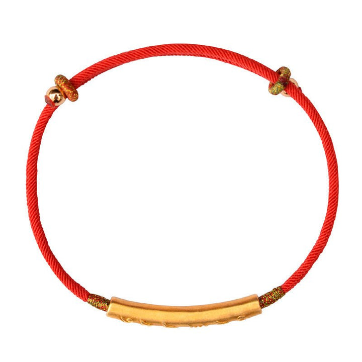 Fortune Lotus 999 Pure Silver Gold Six - Character Mantra Red String Bracelet — Protection &amp; Good Fortune – Bracelet for tags