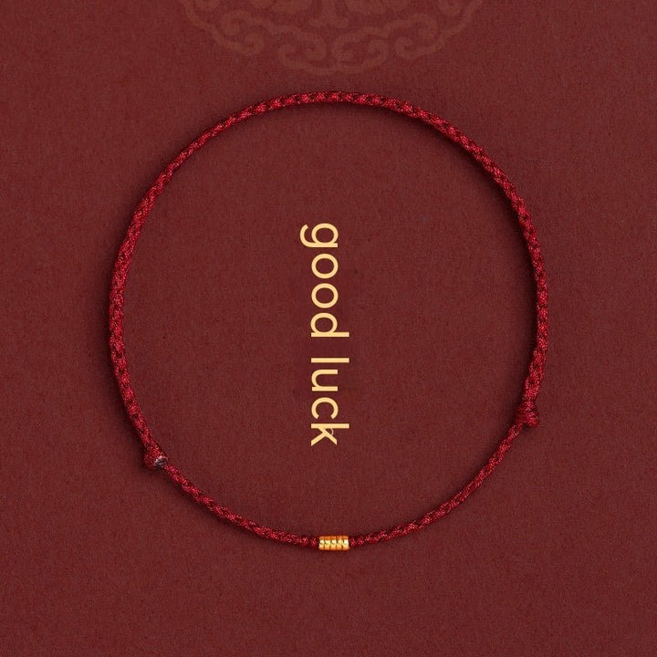 Fortune Lotus Braided Rope Bracelet with Small Beads – Handmade Red, Black, or Wine Rope Talisman – Bracelet for tags