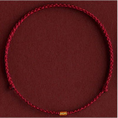 Fortune Lotus Braided Rope Bracelet with Small Beads – Handmade Red, Black, or Wine Rope Talisman – Bracelet for tags