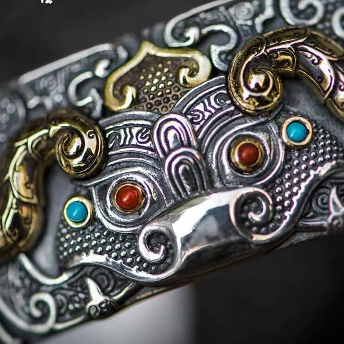 Fortune Lotus Chinese Style Domineering Bracelet Bracelet Jewelry – Bracelet for tags
