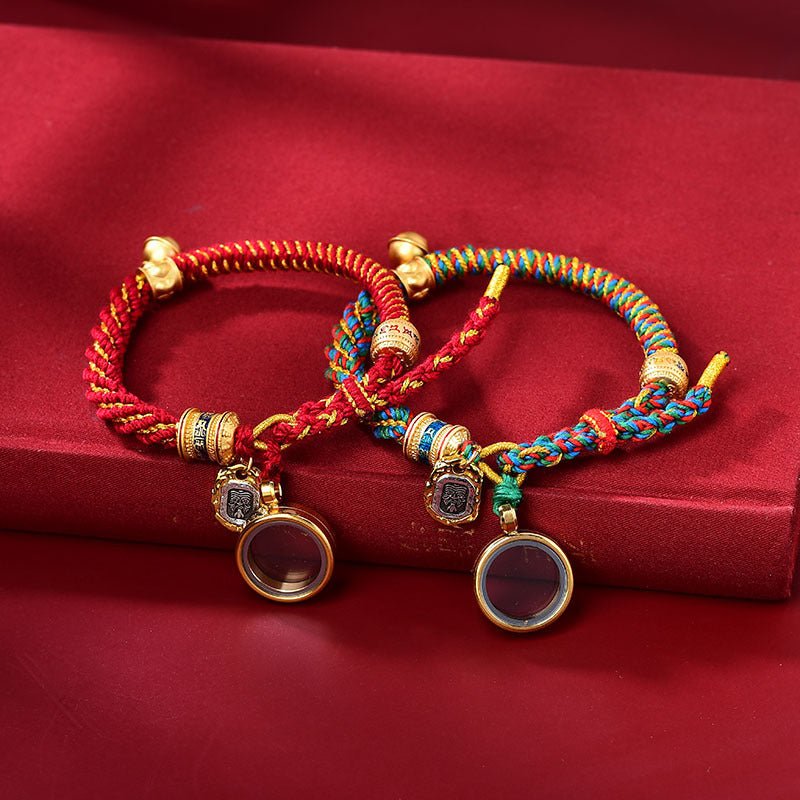 Fortune Lotus Corn Knot Pattern Rope Bracelet – Handmade Talisman for Protection &amp; Blessings – Bracelet for tags