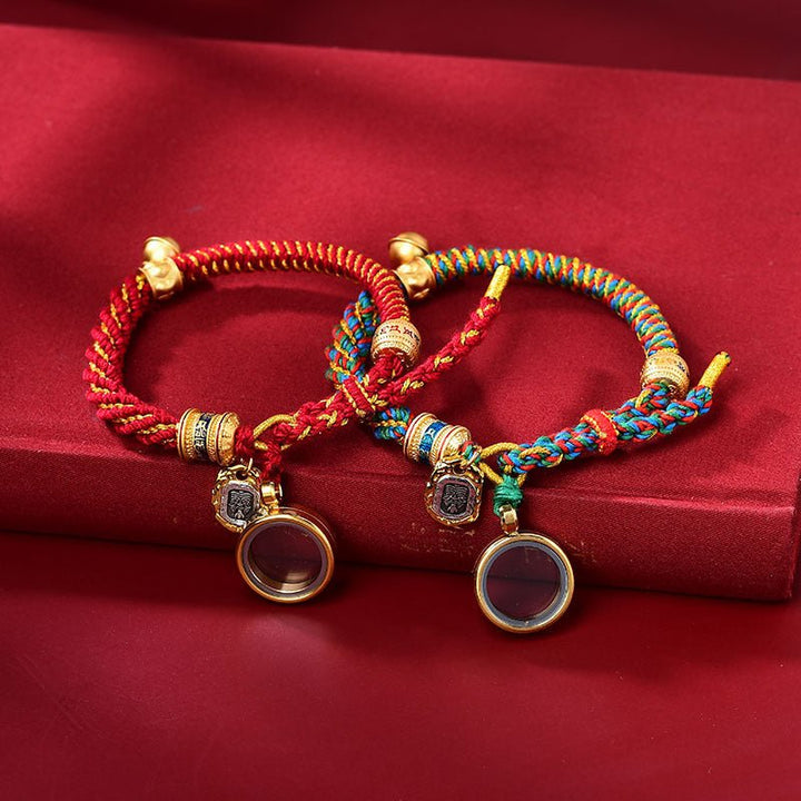 Fortune Lotus Corn Knot Pattern Rope Bracelet – Handmade Talisman for Protection &amp; Blessings – Bracelet for tags