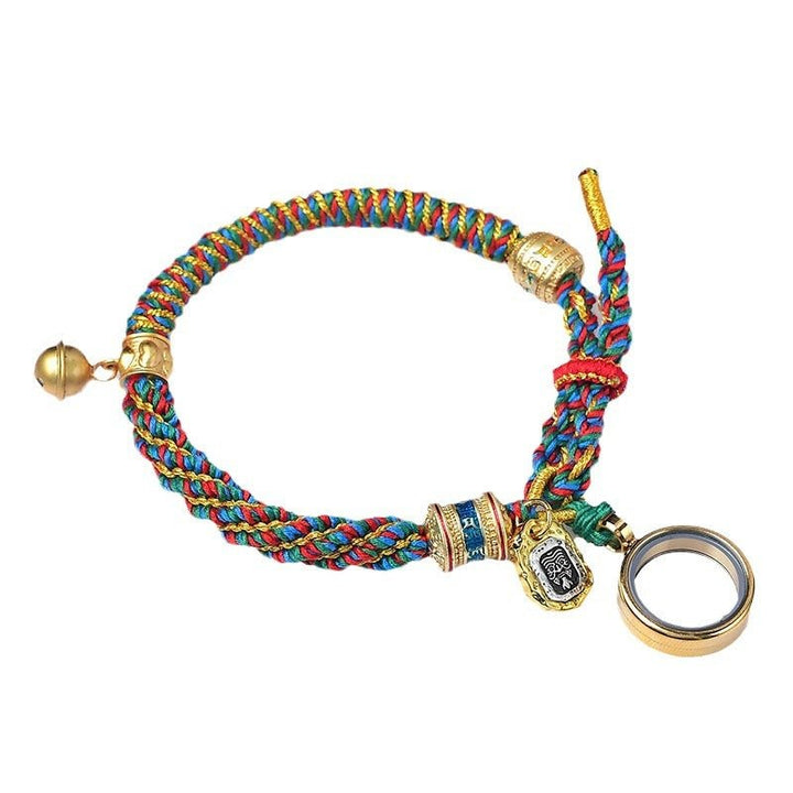 Fortune Lotus Corn Knot Pattern Rope Bracelet – Handmade Talisman for Protection &amp; Blessings – Bracelet for tags