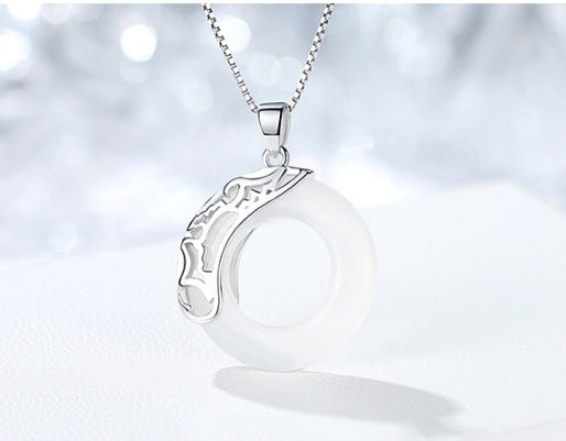 Fortune Lotus S925 Sterling Silver Peace Buckle Pendant Necklace – Symbol of Protection &amp; Harmony – Bracelet for tags