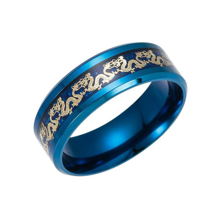 Fortune Lotus Vintage Chinese Dragon Plated Black Ring – Power, Protection &amp; Strength – Rings for tags