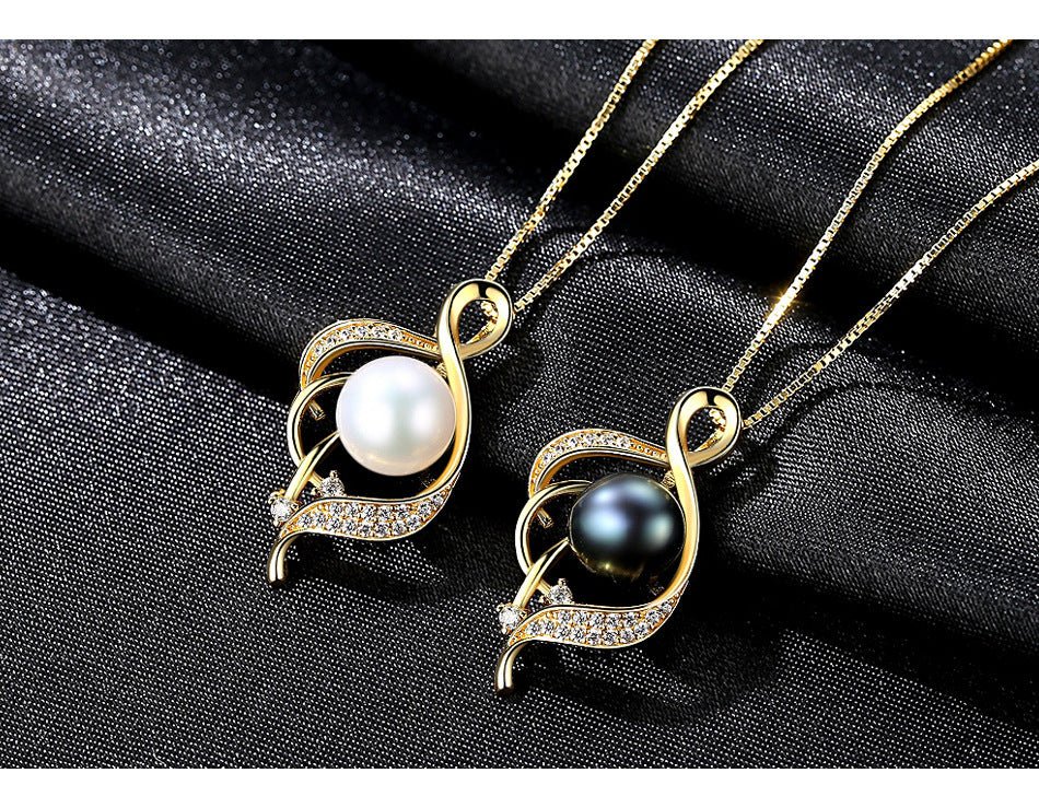 Fortune Lotus Women’s Sterling Silver Freshwater Pearl Pendant Necklace – Necklace for tags